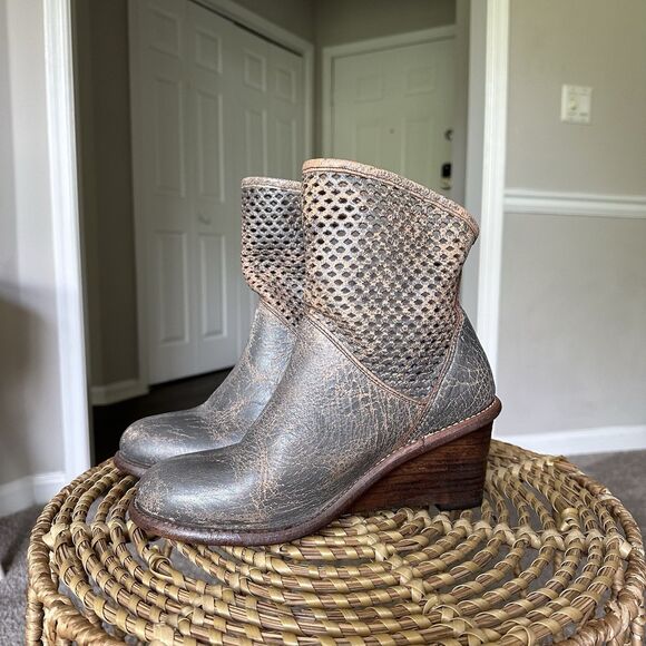 Bed Stu Cobbler Series Booties Wedge Heels Size US 9 - Picture 1 of 10